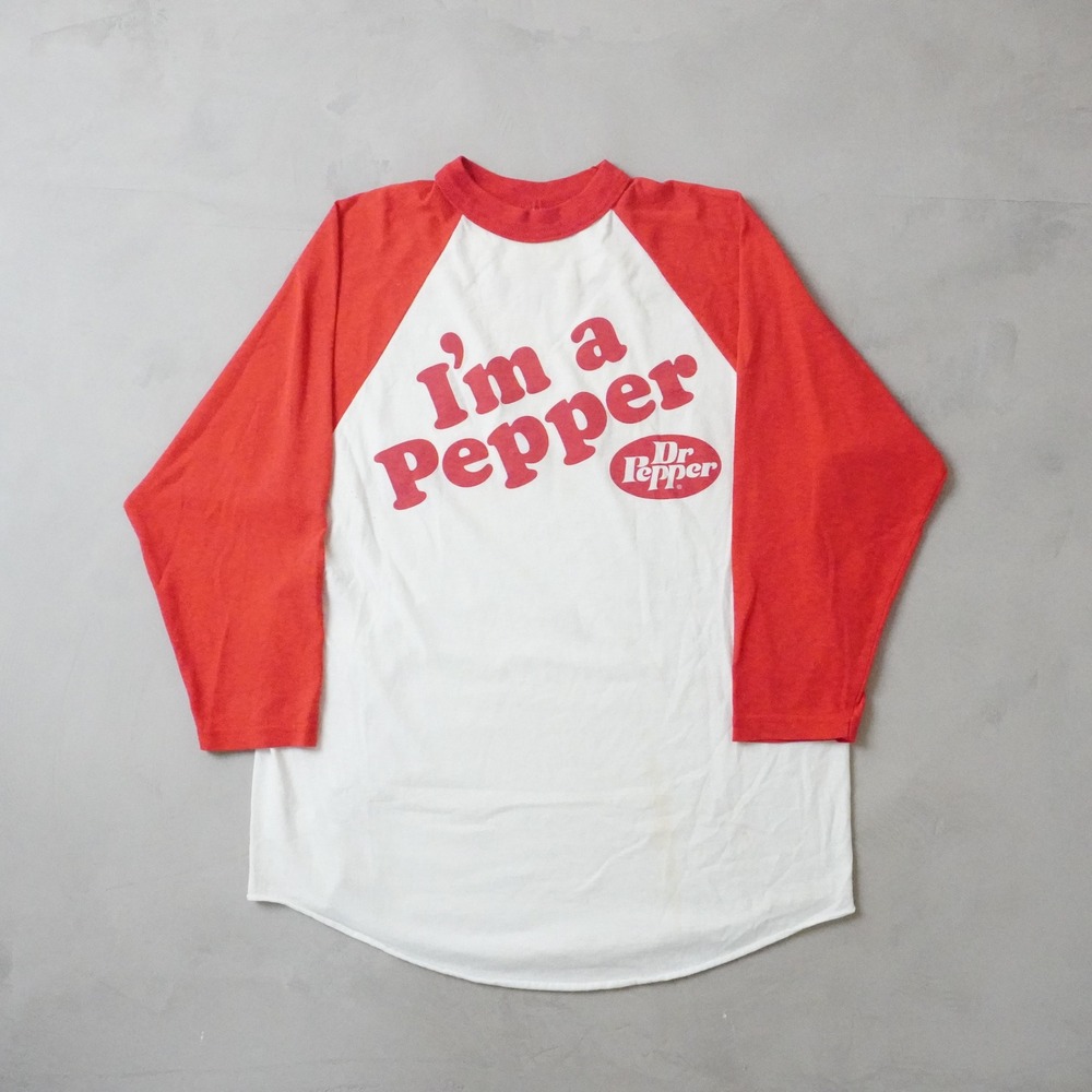 Vintage Dr Pepper Raglan Shirt Medium White Red Im a Pepper Museum